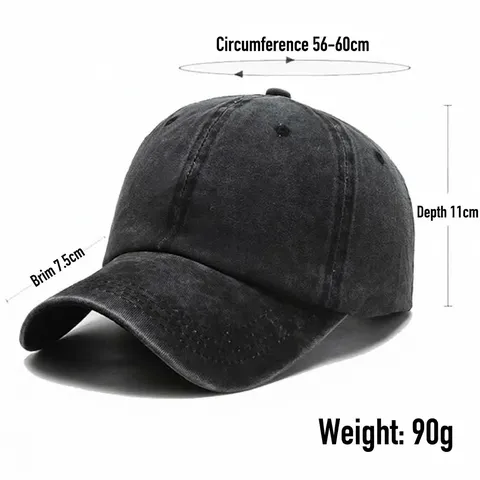 Gorra de Béisbol Vintage de Algodón Lavado Casual Color Sólido Ajustable Sombrero de Papá Protección Solar Exterior Unisex