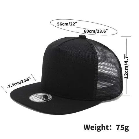 Gorra de Béisbol Hip Hop Unisex Ala Plana Malla Snapback Sombrero Transpirable Protección Solar Deporte