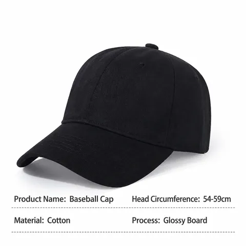 Gorra de Béisbol de Algodón Unisex Ajustable Color Sólido Casual Deporte Protección Solar Sombrero para Uso Diario