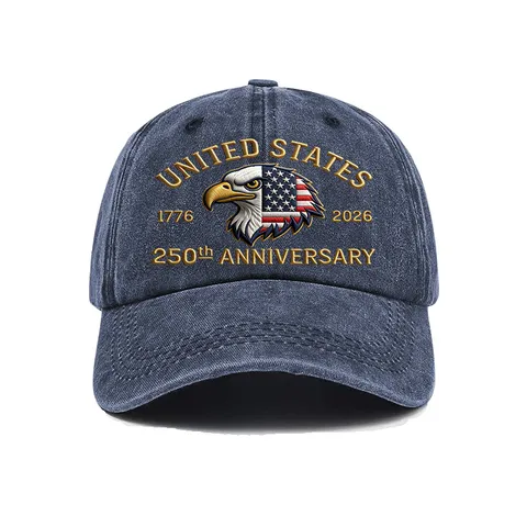 Gorra de Béisbol de Algodón Lavado Hombre Sombrero Conmemorativo de Águila Vintage Protección Solar Ajustable