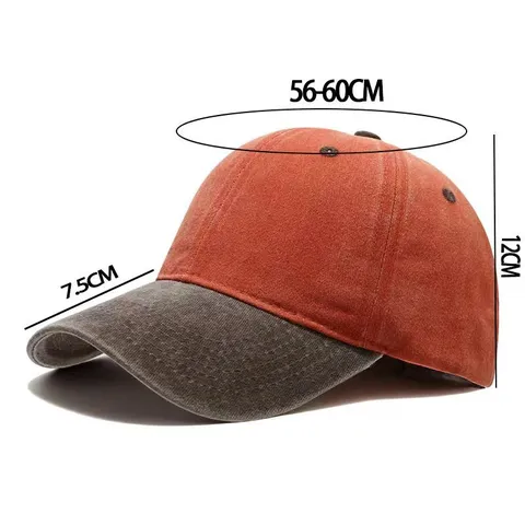 Gorra de Béisbol de Algodón Lavado Retro Americano Unisex Desgastado Ala Curva Protección Solar