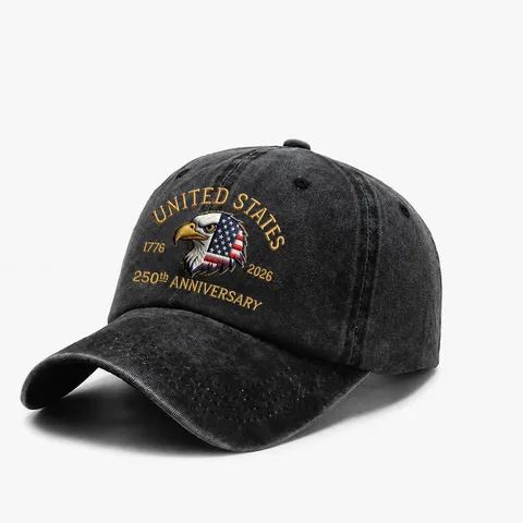 Gorra de Béisbol de Algodón Lavado Hombre Sombrero Conmemorativo de Águila Vintage Protección Solar Ajustable