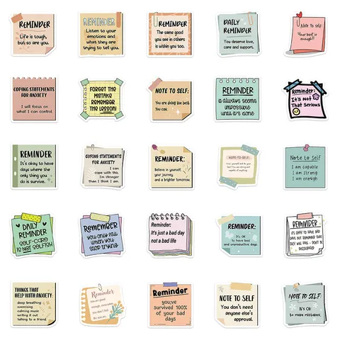 Autocollants de Rappel Citations Positives De Motivation PVC Imperméable DécalcomANIES Esthétiques Pour Ordinateur Portable Valise Journal Coque De Téléphone