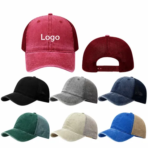 Gorra de Béisbol de Algodón Lavado Vintage Unisex Transpirable Desgastado Protección Solar Sombrero Casual Ajustable