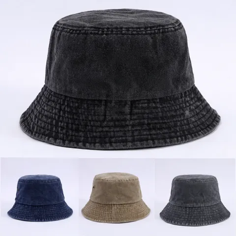 Sombrero de Pescador Unisex Vintage de Algodón Lavado Casual Protección Solar