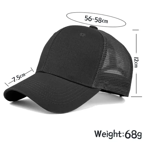 Gorra de Béisbol de Malla de Puro Algodón Unisex Protección Solar Exterior Transpirable Ajustable Gorra Deportiva