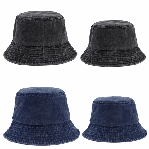 Sombrero de Pescador de Algodón Lavado para Padres e Hijos Protección Solar al Aire Libre Ciclismo Pesca Transpirable Plegable