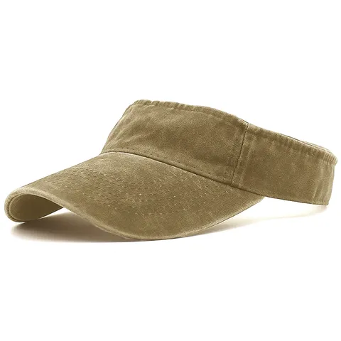 Visera de Algodón Lavado Vintage Unisex Deportes al Aire Libre Protección Solar Sombrero Vacío Ajustable Casual Color Sólido Gorra de Verano