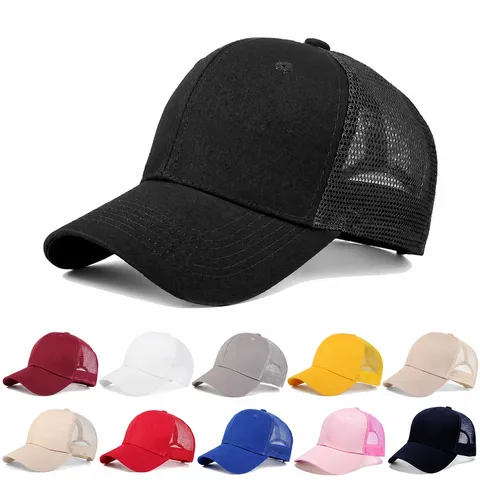 Gorra de Béisbol de Malla de Puro Algodón Unisex Protección Solar Exterior Transpirable Ajustable Gorra Deportiva