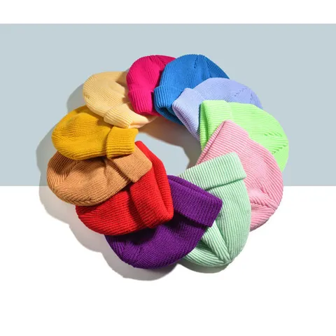 Gorro De Punto Cálido De Otoño Invierno Color Sólido Unisex Casual Streetwear Calavera Suave Elástico