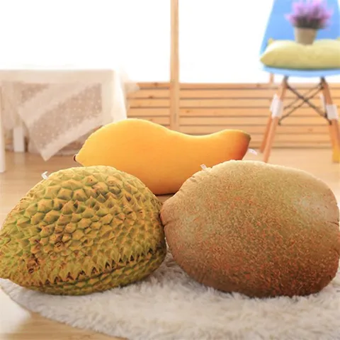 Cuscino Decorativo in Peluche di Frutta di Simulazione 3D Creativo Fragola Kiwi Durian Bambola Cuscino per Divano Regalo Novità Decorazione per la Casa