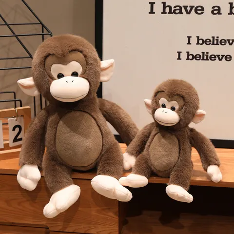 Simulation Kleiner Makak Affe Plüschtier Süße Gestopfte Tierpuppe Zoo Souvenir Kinder Begleiter Spielzeug Geschenk