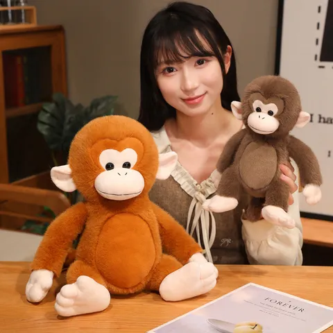 Simulation Kleiner Makak Affe Plüschtier Süße Gestopfte Tierpuppe Zoo Souvenir Kinder Begleiter Spielzeug Geschenk