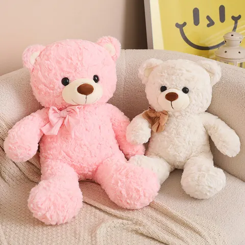 Carino Orsacchiotto Peluche Animale Morbido Giocattolo in Peluche Con Fiocco Regalo di San Valentino Decorazione Casa
