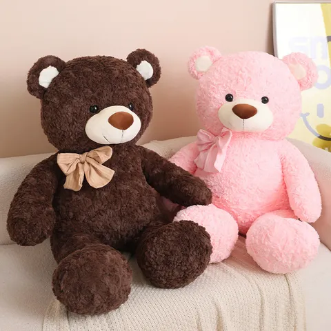 Carino Orsacchiotto Peluche Animale Morbido Giocattolo in Peluche Con Fiocco Regalo di San Valentino Decorazione Casa