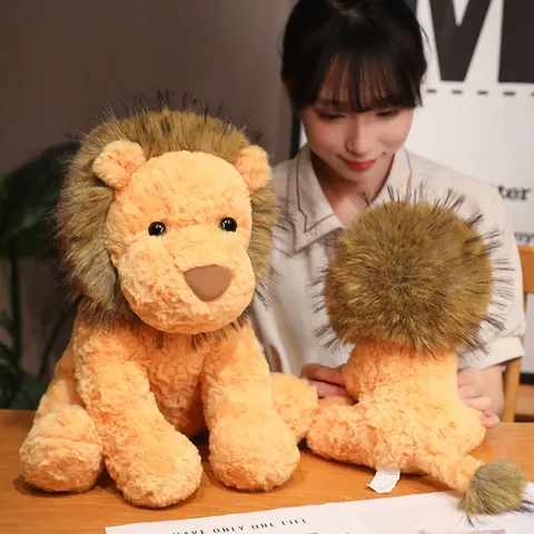 Simulation Süß Plüschtier Löwe Kuscheltier Puppe Weich Flauschig Löwe Figur Kinder Geschenk Heimdekoration