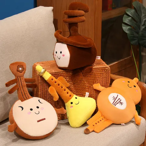 Cute Simulation Ethnic Musical Instrument Plush Toy Stuffed Doll Erhu Suona Guzheng Piano Soft Toy