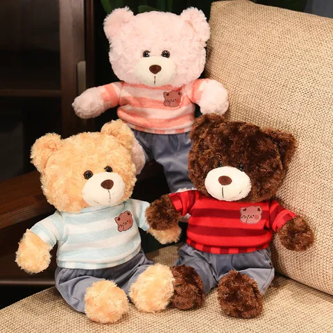 Soft Cute Small Sweater Bear Plush Toy Cute Teddy Bear Stuffed Doll For Kids Bed Hugging And Sleeping
