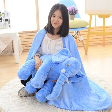 Cute Elephant Stuffed Animal Plush Toy Soft Cartoon Pillow Companion Gift For Kids And Toddlers Home Decor