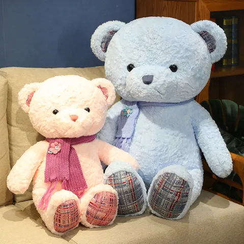 Peluche de Oso con Bufanda Grande Lindo Oso de Peluche Relleno Muñeca Almohada de Abrazo Regalo de San Valentín para Niñas