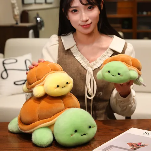 Cute Plush Turtle Toy Bread Turtle Doll Soft Hugging Pillow Yellow Green Stuffed Animal Kids Gift