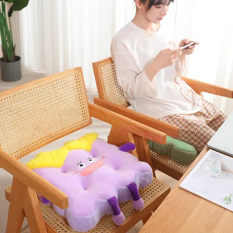 Cuscino in Peluche Caldo e Spessorato con Espressione Simpatica Cuscino per Sedia da Studio Ufficio Decorazione Casa