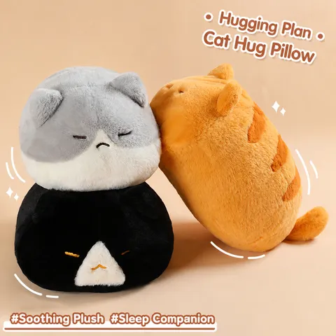 Cute Cat Plush Toy Stuffed Animal Dumpling Pillow Soft Kawaii Bread Cat Doll Hugging Pillow Home Decor Gift