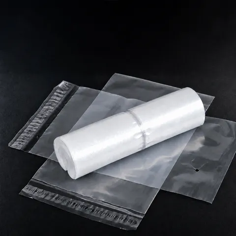 Transparent PE Self Sealing Plastic Packaging Bags Clear Adhesive Garment Storage Bags For Socks And Clothing