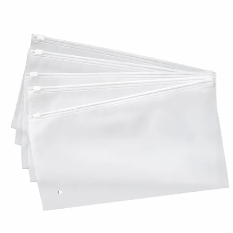Thickened PE Frosted Zipper Storage Bags Transparent Clothing Packaging Bags For Socks Towels Underwear Home Organizer