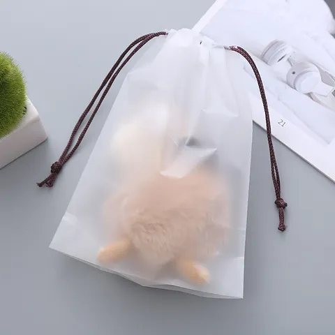 Frosted PEVA Storage Bags Drawstring Organizer Bags For Travel Toys Towels Socks Waterproof Dustproof Packaging Bags