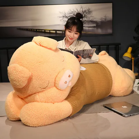Giant Sweater Pig Plush Toy Cute Stuffed Animal Pillow Soft PP Cotton Filled Doll Home Decor Gift For Kids Girls