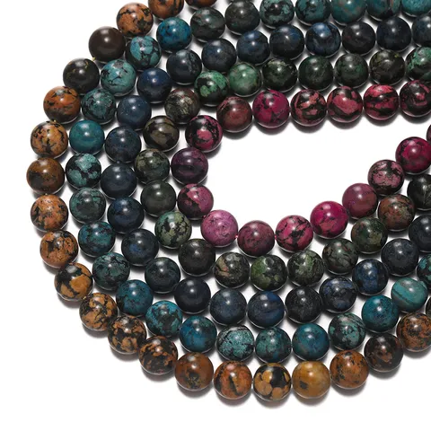 Design Original Pierre Naturelle Teintée Perles en Vrac Fil de Pierres Semi Précieuses Rondes pour Bijoux Fai da Te Bracelet Collier Artisanat