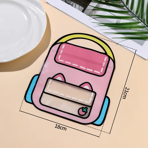 Frisch Süß Kunststoff Geschenkverpackungstüte Cartoon Anime Stil Bedruckt Dopamin Farben Tragetasche Für Geburtstag Feiertag Party Dekoration