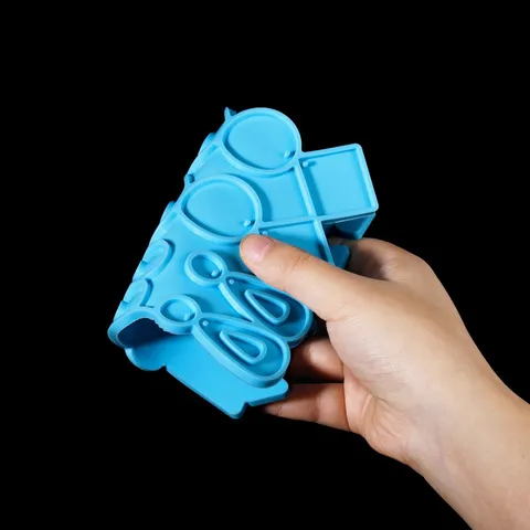 Blau Silikon Ohrring Anhänger Gießform Für DIY Epoxidharz Geometrisch Wassertropfen Multi Slot Schmuck Handarbeit Werkzeug Form