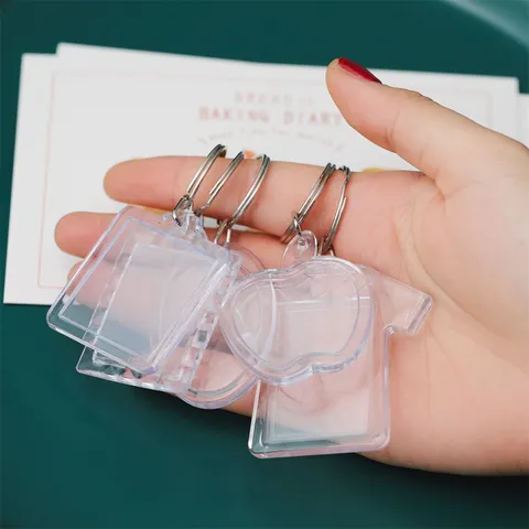 Transparent Acrylic Blank Photo Frame Keychain DIY Child Photography Gift Keychain Pack