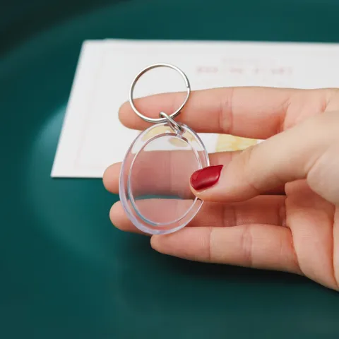 Transparent Acrylic Blank Photo Frame Keychain DIY Child Photography Gift Keychain Pack