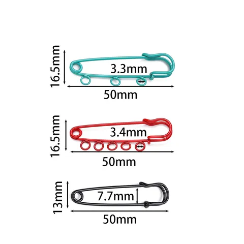 Spille di Sicurezza in Metallo Verniciato Colorato Grandi Spille Multiforo Fai da Te Accessori per Gioielli per Vestiti Borse Decorazione