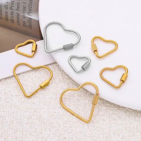 304 Stainless Steel Heart Shape Screw Clasp Connectors For DIY Jewelry Making Necklace Bracelet Bag Hanging Buckle DIY Accessories