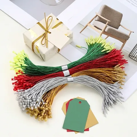 Polyester Hang Tag Cord Clothing Label Fastener Bullet Lock String Loop Snap Lock Pin For Clothing Garment Tags Fasteners DIY Crafts
