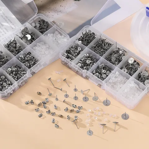 Perni e Chiusure per Orecchini in Acciaio Inossidabile Kit Gioielli Fai da Te Chiusure a Farfalla Fermagli in Silicone Accessori