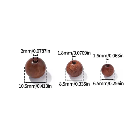 Natural Burmese Rosewood Round Loose Beads Drilled Wooden Beads For DIY Bracelet Necklace Jewelry Making Crafts Uncolored