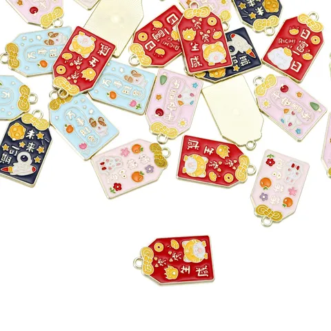 DIY Schmuck Legierung Emaille Omamori Glückstasche Charms Segen Amulett Anhänger Für Halskette Armband Herstellung Zubehör
