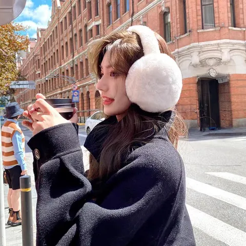 Winter Warm Plush Earmuffs Unisex Soft Fluffy Ear Warmers Outdoor Cycling Windproof Ear Covers