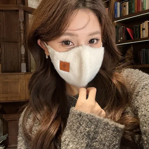 Mascarilla Facial de Forro Polar A prueba de viento Cálida de Invierno para Mujer Mascarilla Protectora de Cachemira de Cordero Espesada