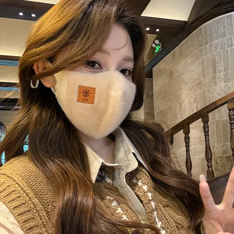 Mascarilla Facial de Forro Polar A prueba de viento Cálida de Invierno para Mujer Mascarilla Protectora de Cachemira de Cordero Espesada