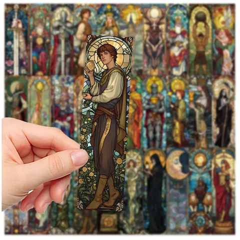 Colorful Stained Glass Tarot Card Bookmarks Student Stationery Reading Marking Cards Vintage Art Book Marker Gift