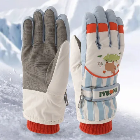 Children Winter Waterproof Ski Gloves Thickened Warm Windproof Snow Mittens For Boys And Girls Cold Weather Outdoor Sports