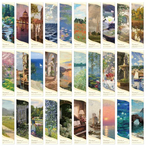 Vintage Oil Painting Style Bookmarks Decorative Card Stock For Books Reading School Office Supplies Aesthetic Bookmark