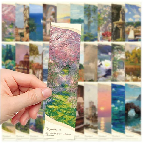 Vintage Oil Painting Style Bookmarks Decorative Card Stock For Books Reading School Office Supplies Aesthetic Bookmark