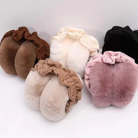 Verdickte Plüsch Warme Ohrmuscheln Winter Weiche Falsche Kaninchenfell Ohrenwärmer Outdoor Kaltes Wetter Ohrmuscheln Für Damen